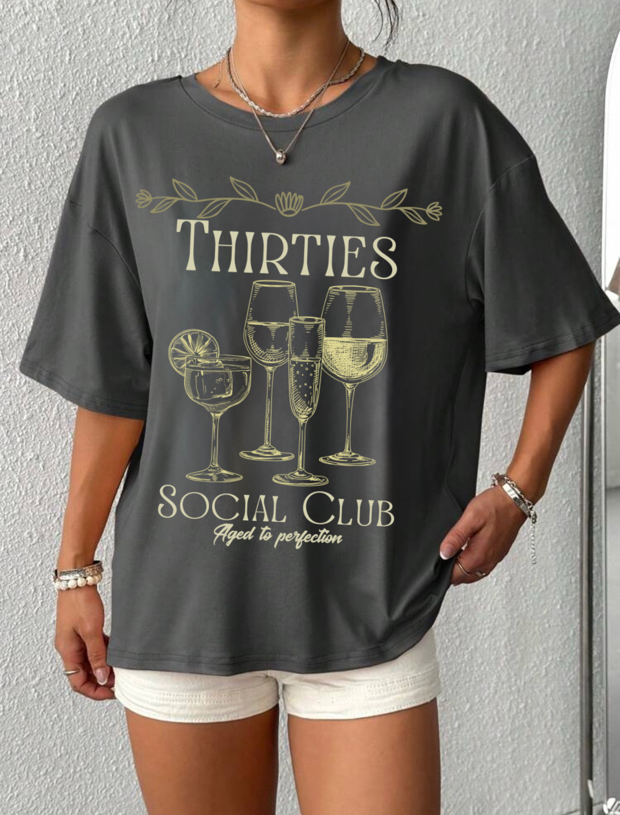 Thirties social club Tee, Casual Everyday Wear, Fun Summer Top
