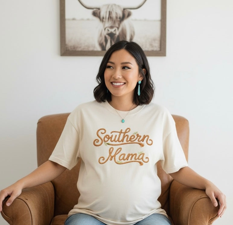 Southern Mama 🤠lasso letters tee