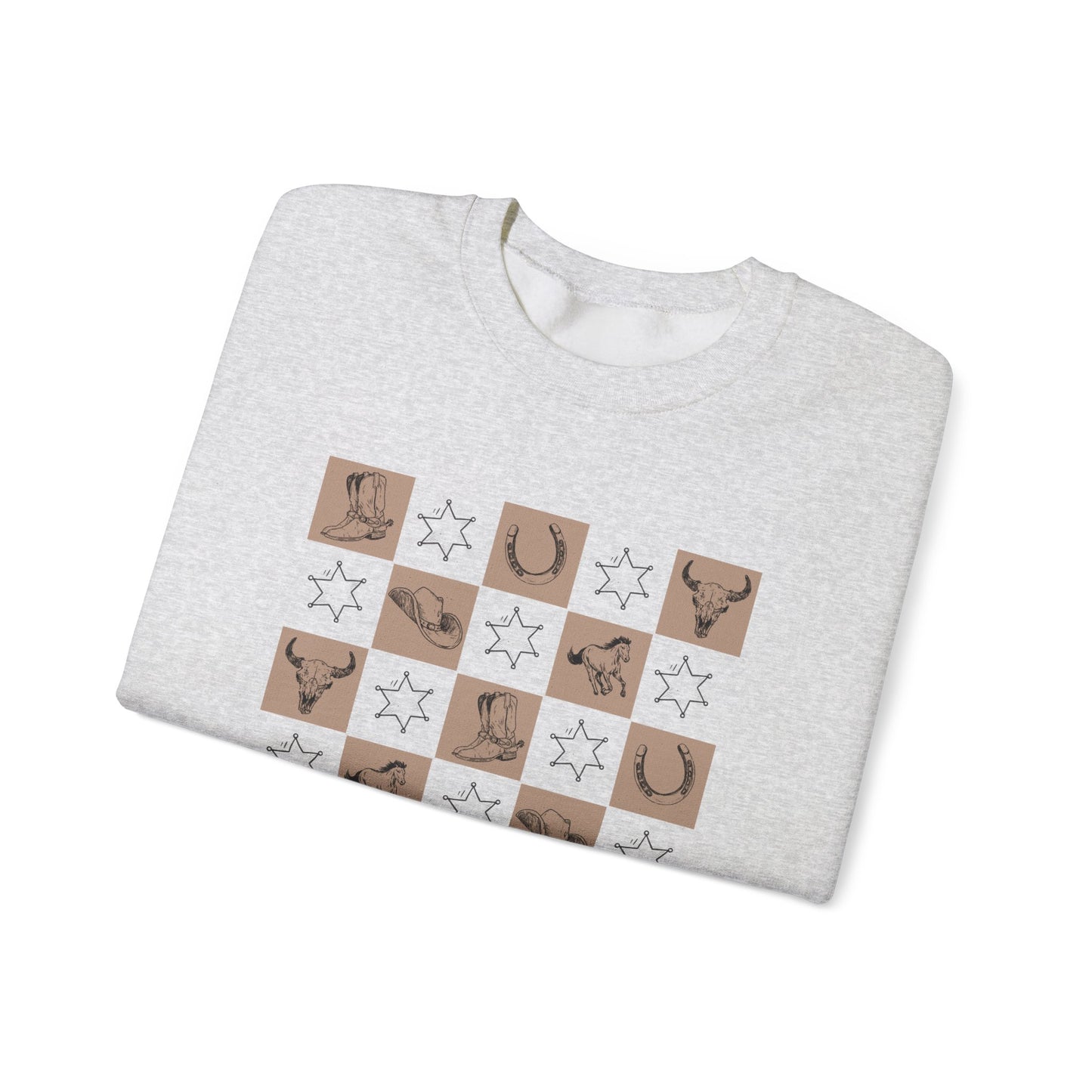 Checkered Western 🤠Crewneck