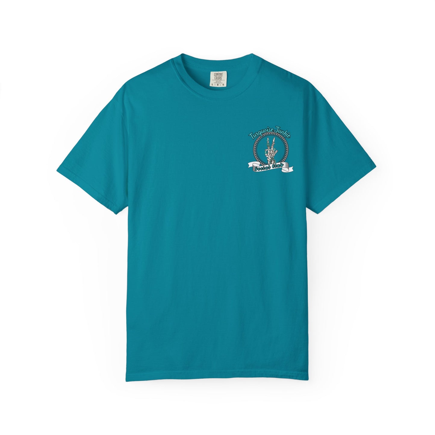 Turquoise Junkie Social Club Tee, Casual Everyday Wear, Fun Summer Top, Turquoise, Turquoise Jewelry, Western