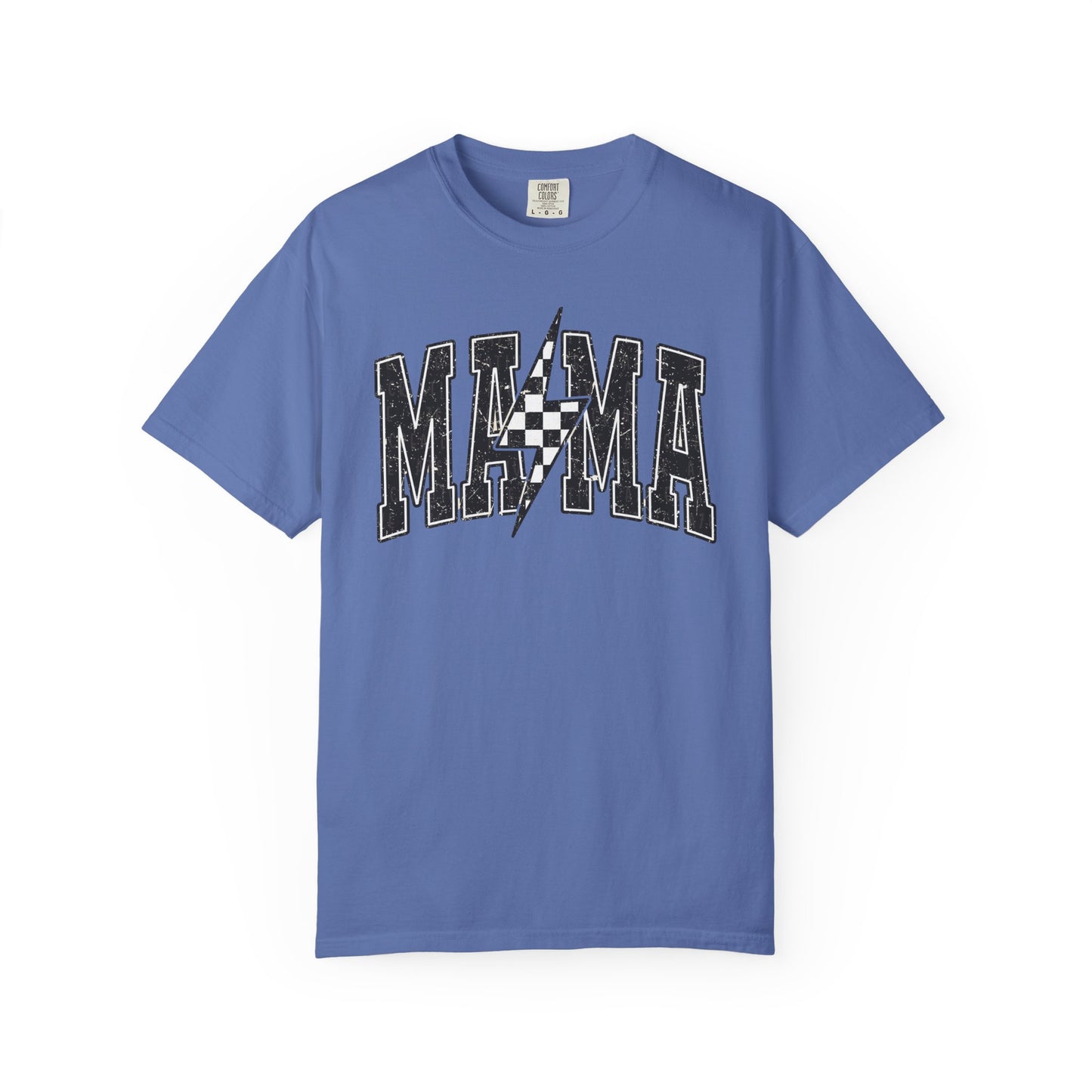 Checkered Lightening “mama” Graphic Tee | Unisex Garment-Dyed T-Shirt, Retro Style Tee, Casual Everyday Wear, Fun Summer Top