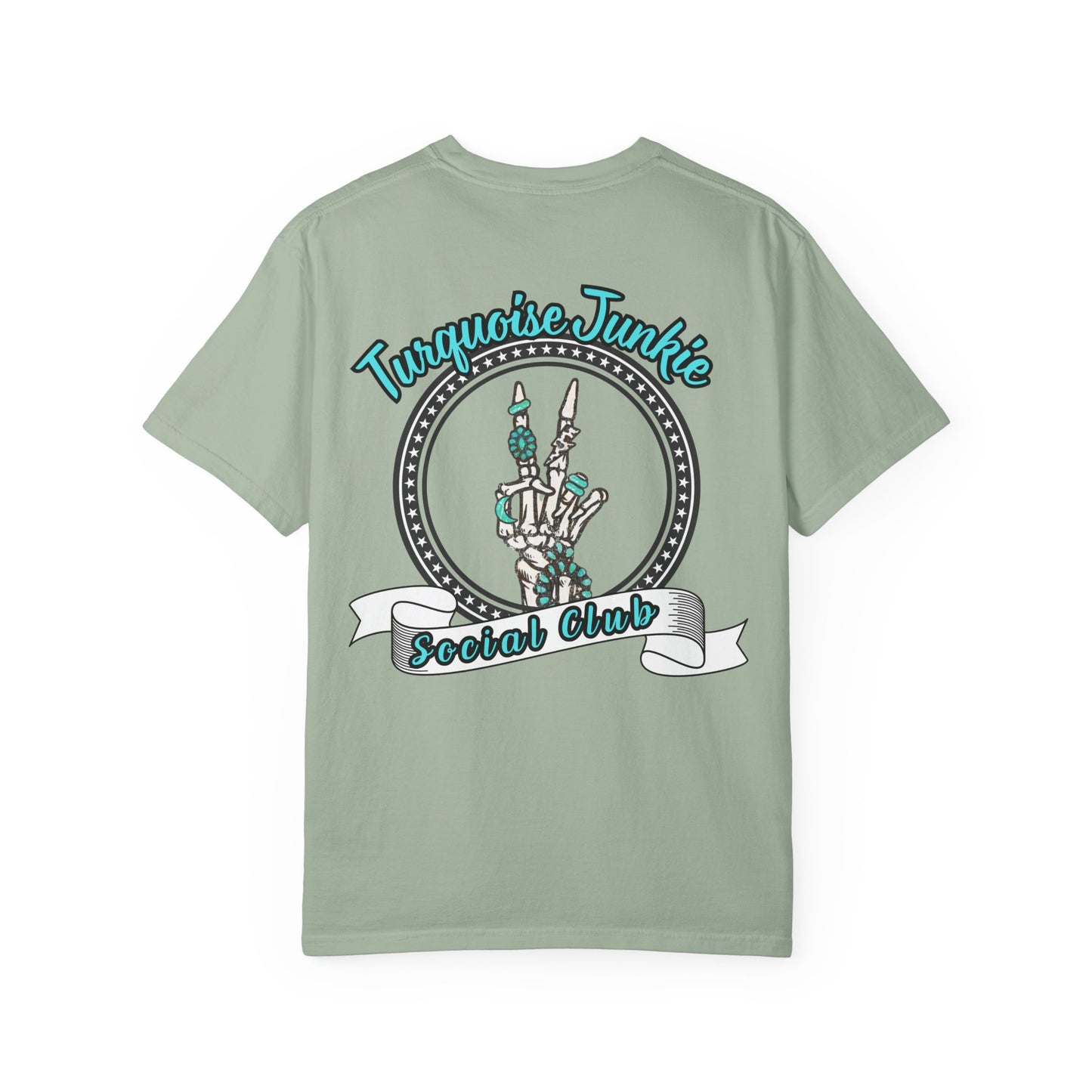 Turquoise Junkie Social Club Tee, Casual Everyday Wear, Fun Summer Top, Turquoise, Turquoise Jewelry, Western