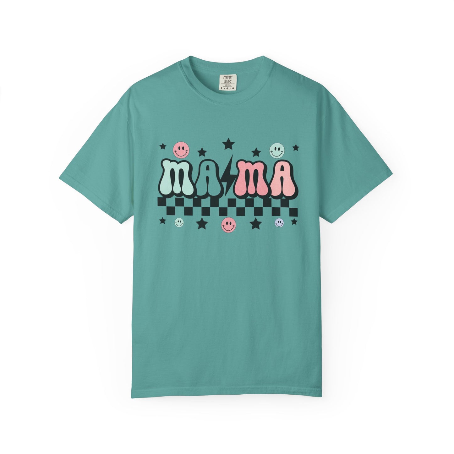 Retro Checkered “mama” Graphic Tee | Unisex Garment-Dyed T-Shirt, Retro Style Tee, Casual Everyday Wear, Fun Summer Top