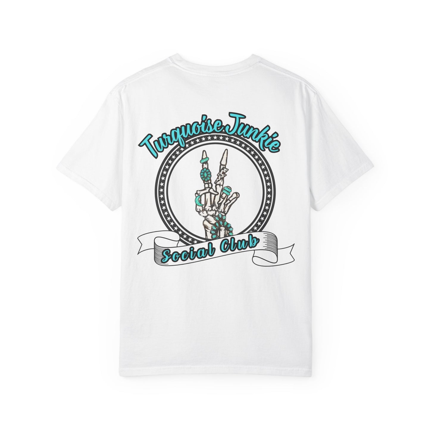 Turquoise Junkie Social Club Tee, Casual Everyday Wear, Fun Summer Top, Turquoise, Turquoise Jewelry, Western