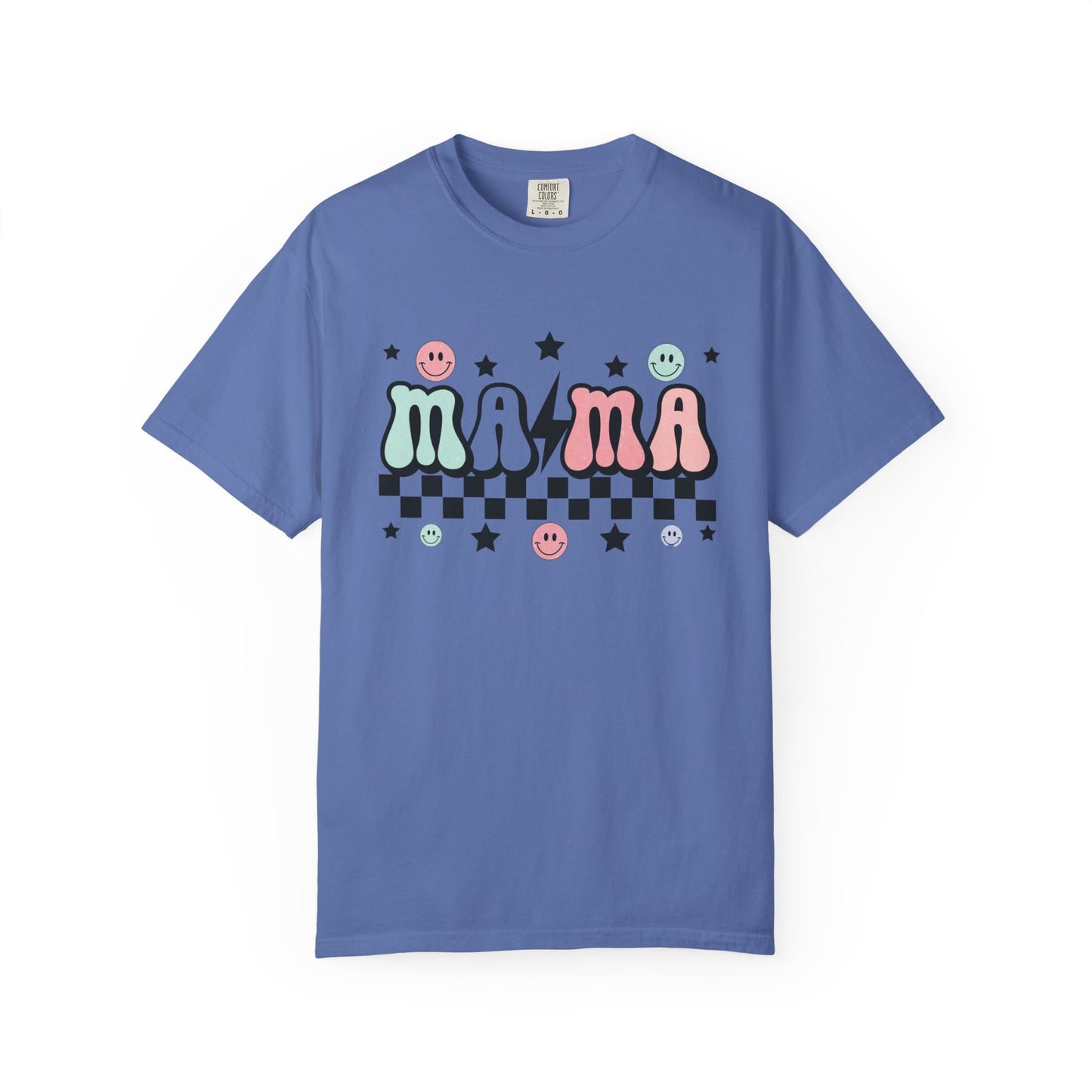 Retro Checkered “mama” Graphic Tee | Unisex Garment-Dyed T-Shirt, Retro Style Tee, Casual Everyday Wear, Fun Summer Top