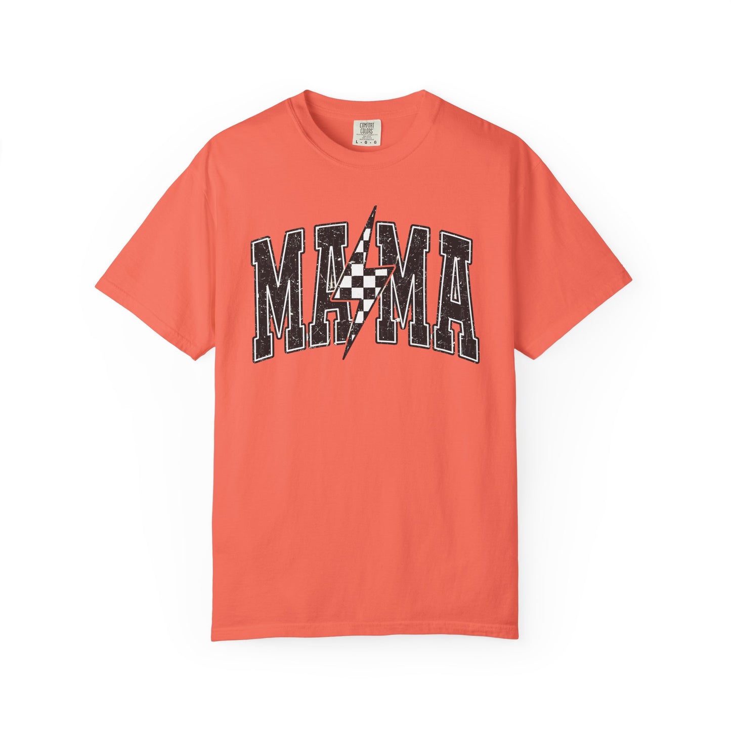 Checkered Lightening “mama” Graphic Tee | Unisex Garment-Dyed T-Shirt, Retro Style Tee, Casual Everyday Wear, Fun Summer Top