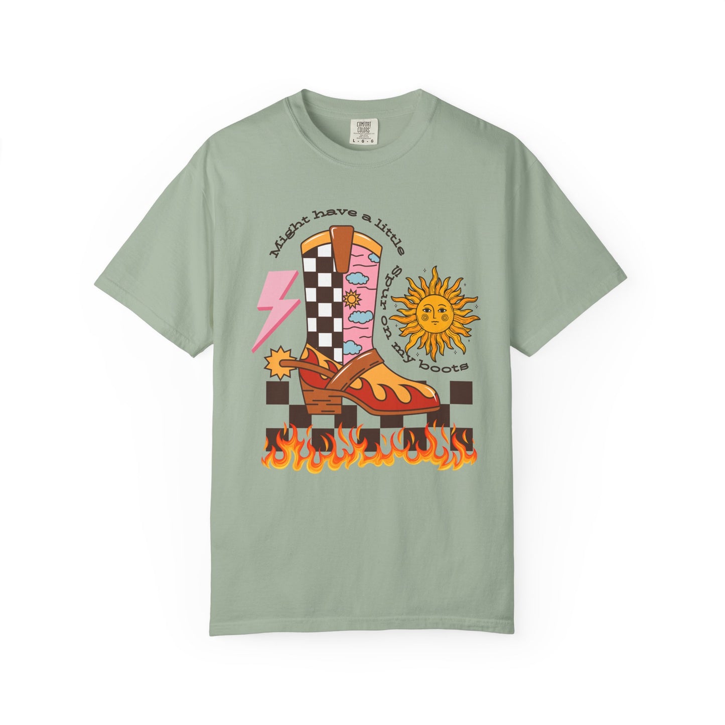 Might have a little SPUR on my boots Tee, Casual Everyday Wear, Fun Summer Top, Turquoise, Turquoise Jewelry, Western