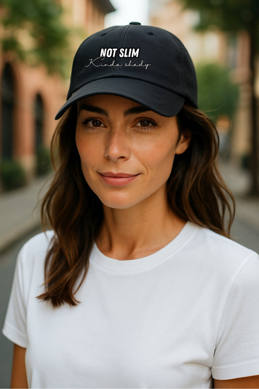 Not slim, kinda shady Baseball Cap - Casual Summer Hat, Gift for Moms, Outdoor Activities, Trendy Accessories, Vintage Style