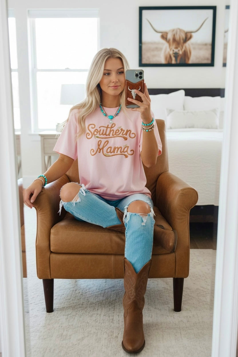Southern Mama 🤠 lasso letters tee