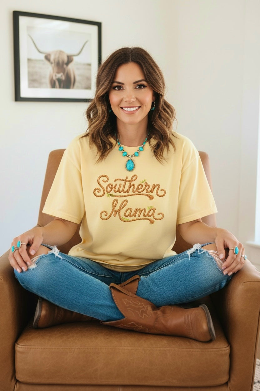 Southern Mama 🤠 lasso letters tee