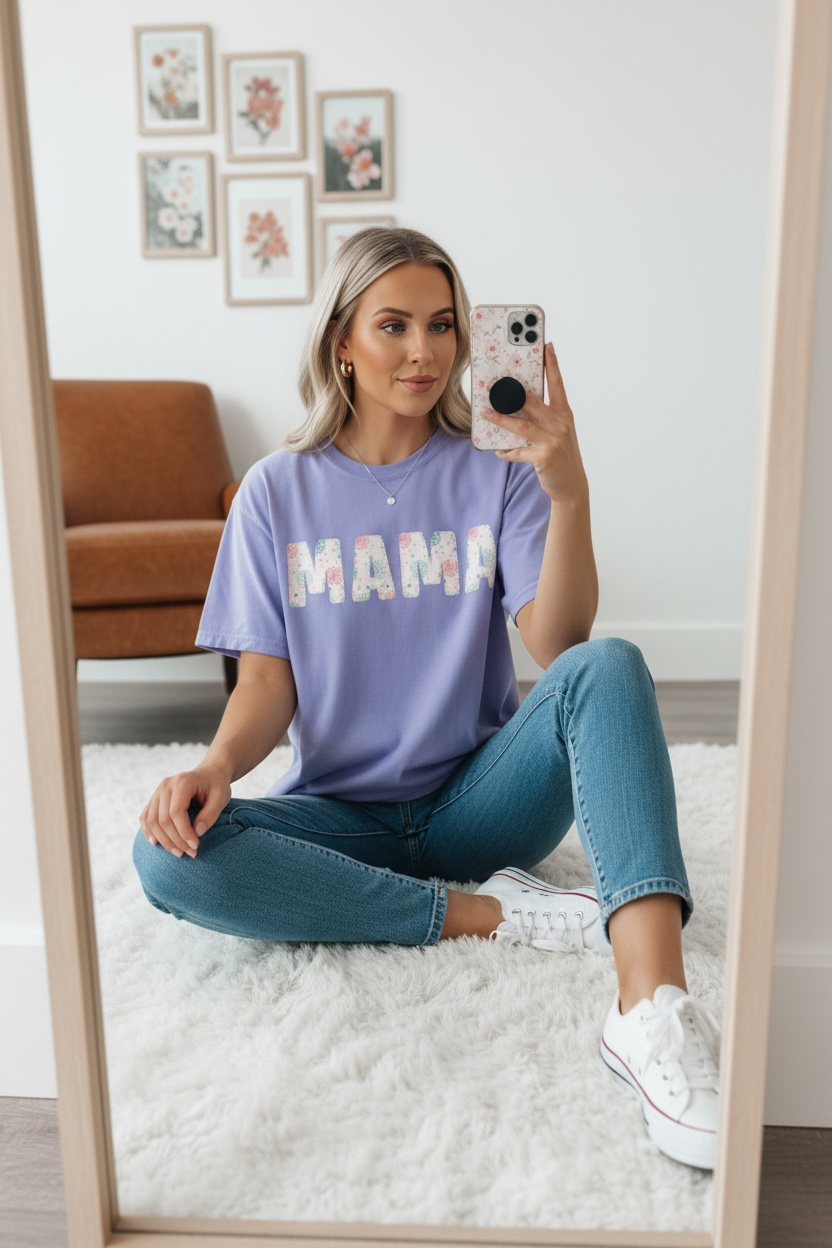 Floral MAMA tee 🌸