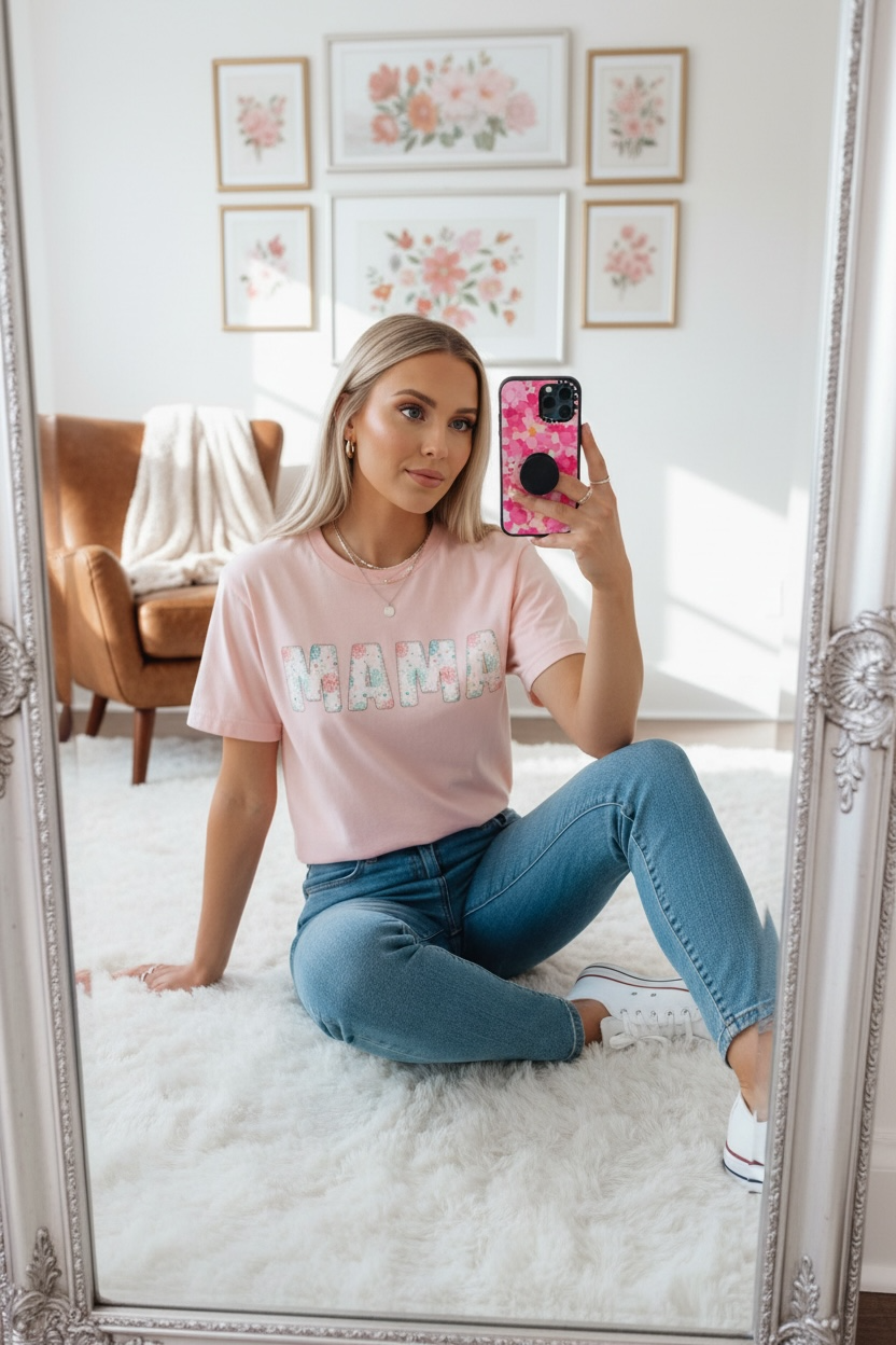 Floral MAMA tee 🌸