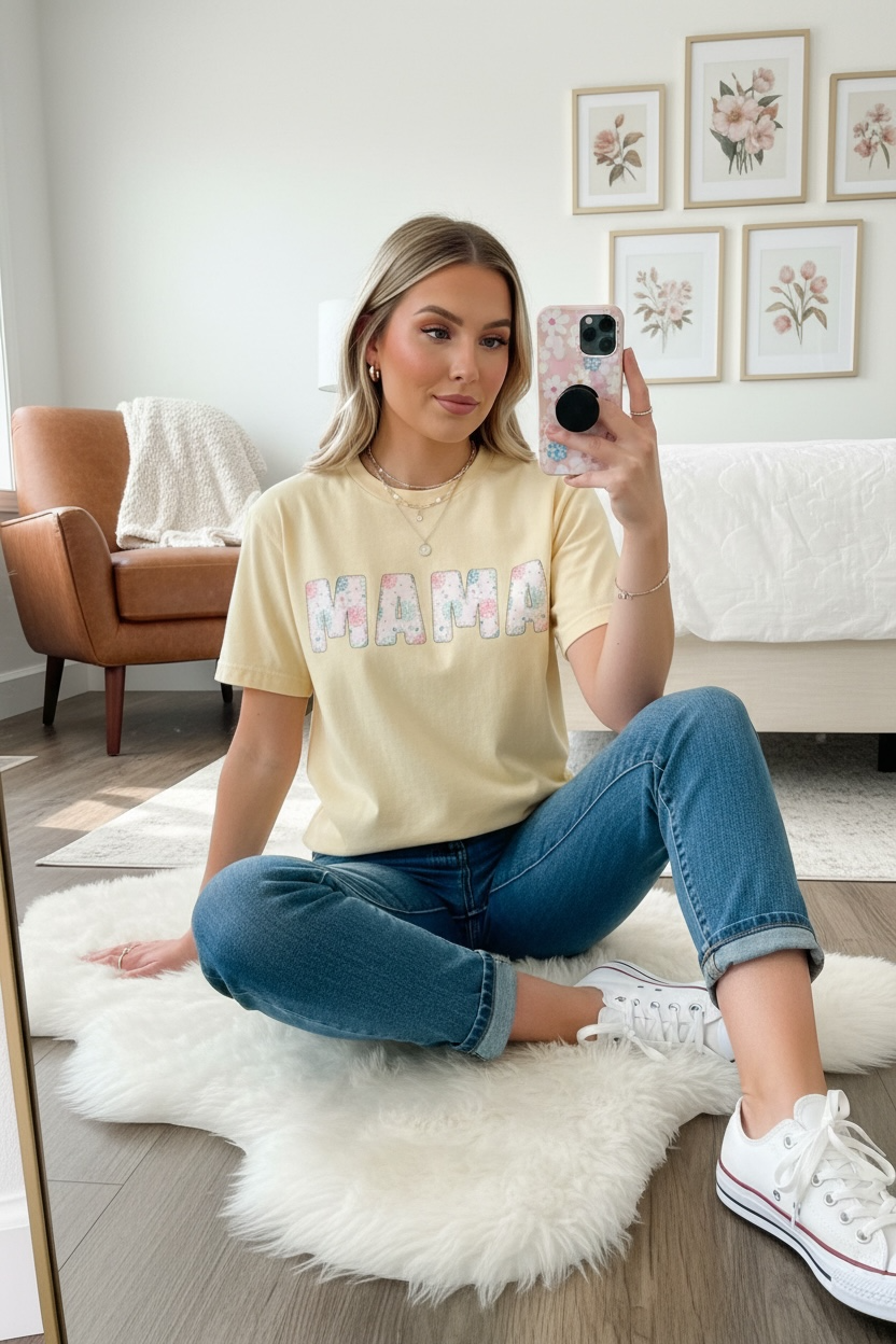 Floral MAMA tee 🌸