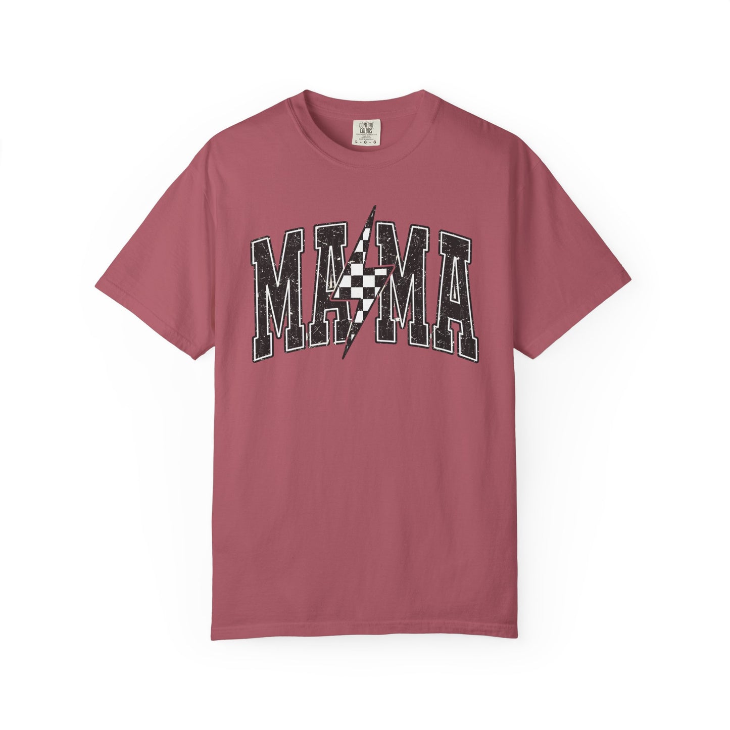 Checkered Lightening “mama” Graphic Tee | Unisex Garment-Dyed T-Shirt, Retro Style Tee, Casual Everyday Wear, Fun Summer Top