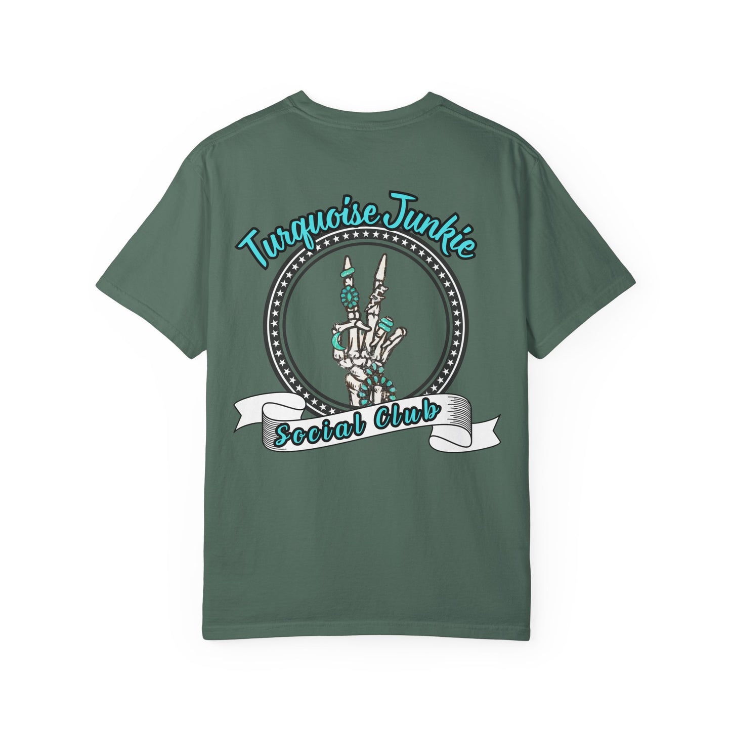Turquoise Junkie Social Club Tee, Casual Everyday Wear, Fun Summer Top, Turquoise, Turquoise Jewelry, Western
