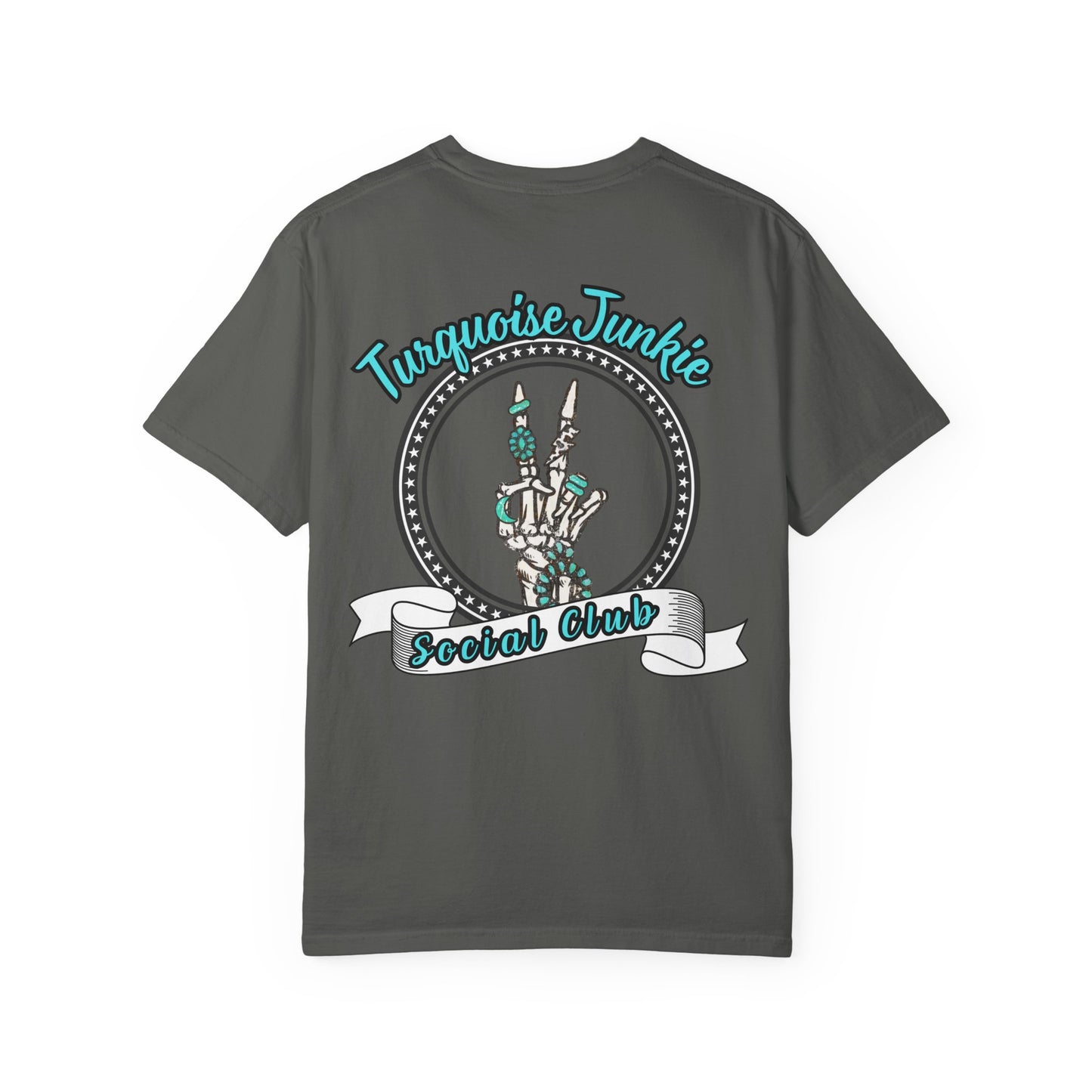 Turquoise Junkie Social Club Tee, Casual Everyday Wear, Fun Summer Top, Turquoise, Turquoise Jewelry, Western