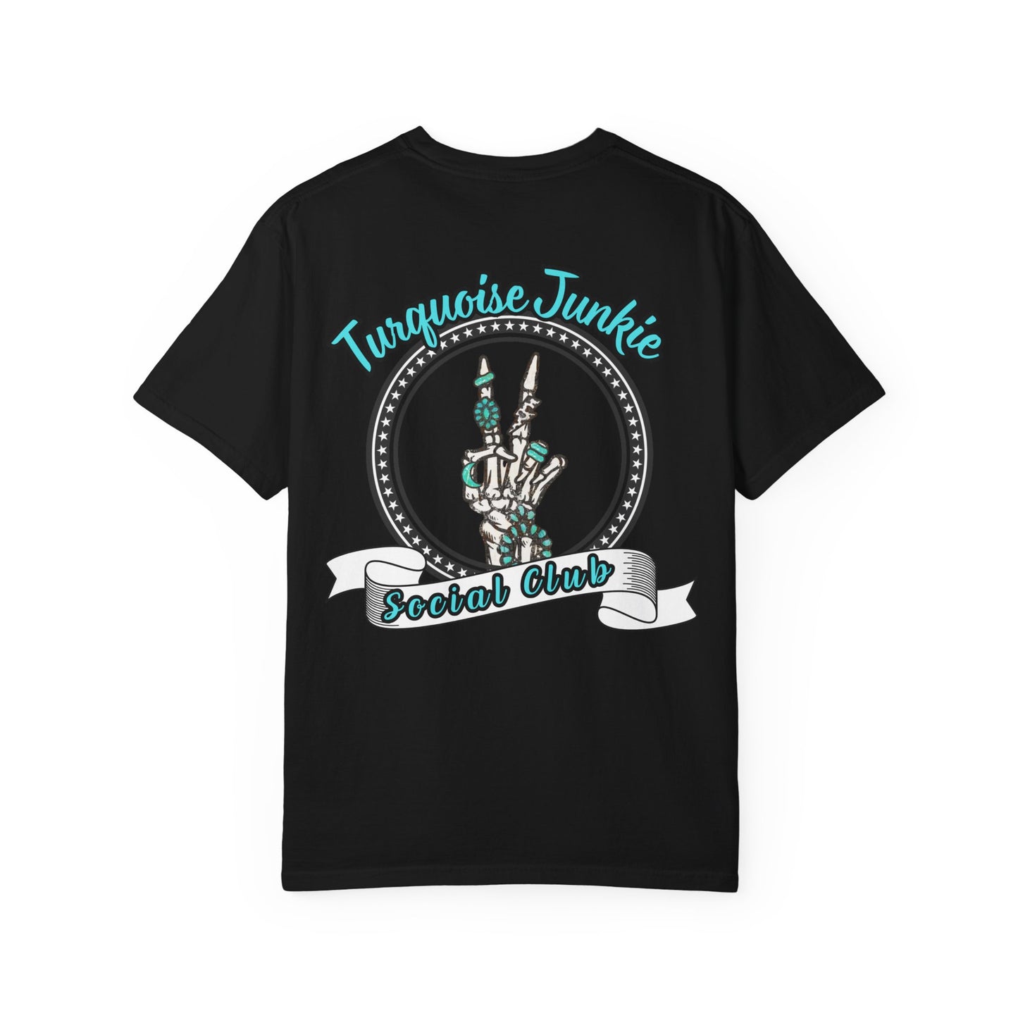 Turquoise Junkie Social Club Tee, Casual Everyday Wear, Fun Summer Top, Turquoise, Turquoise Jewelry, Western