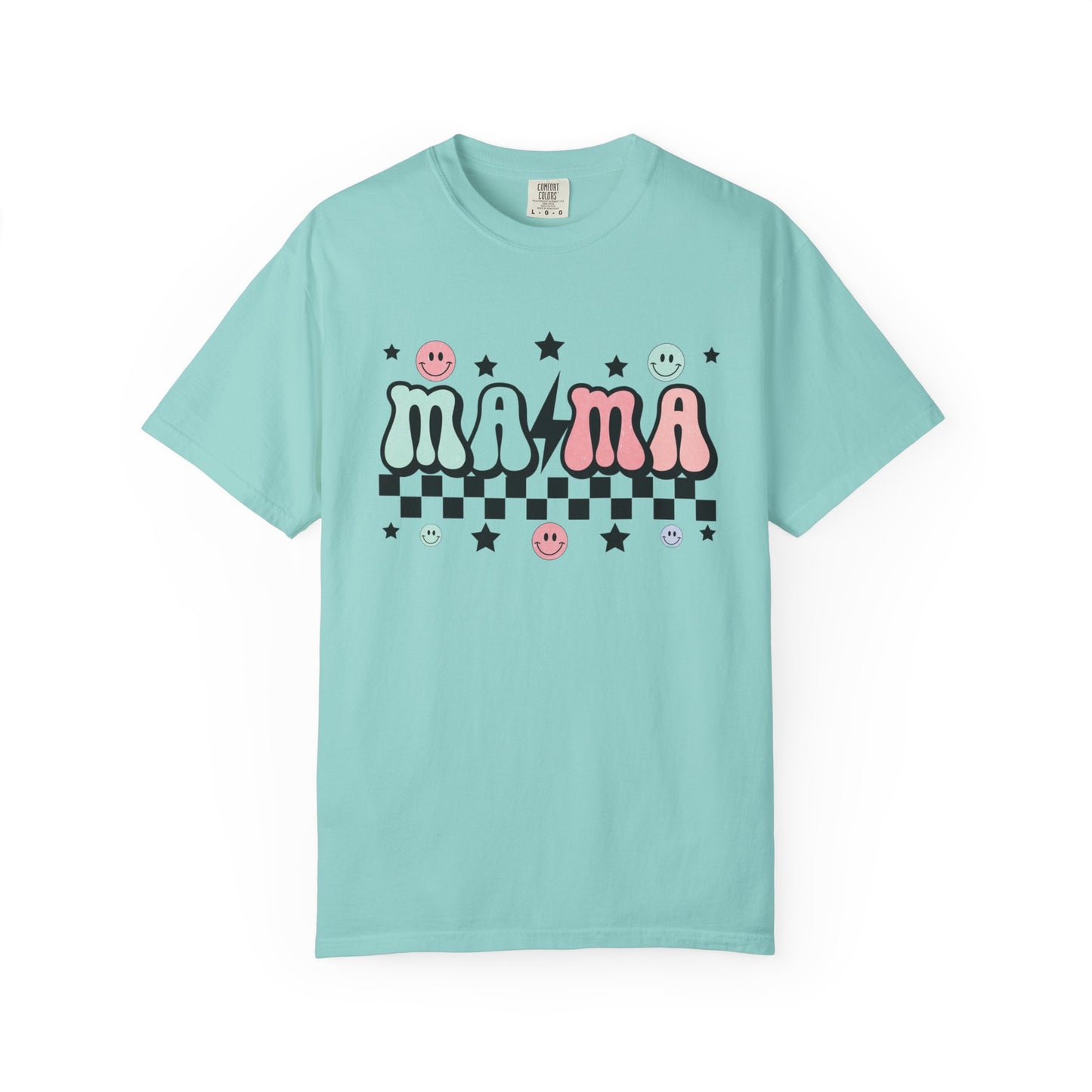 Retro Checkered “mama” Graphic Tee | Unisex Garment-Dyed T-Shirt, Retro Style Tee, Casual Everyday Wear, Fun Summer Top
