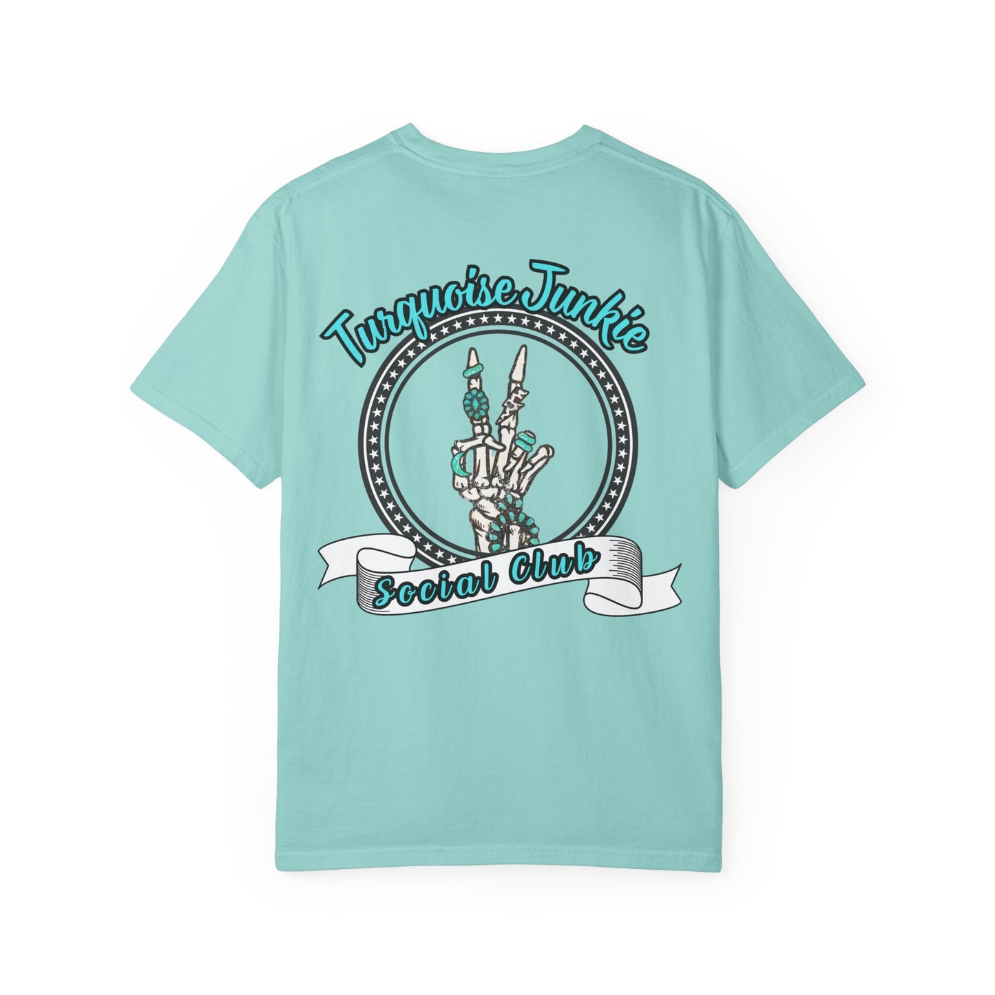 Turquoise Junkie Social Club Tee, Casual Everyday Wear, Fun Summer Top, Turquoise, Turquoise Jewelry, Western