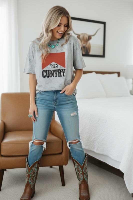 C*ntry Marlboro Logo Tie-Dye T-Shirt – Punchy Western Fashion Tee