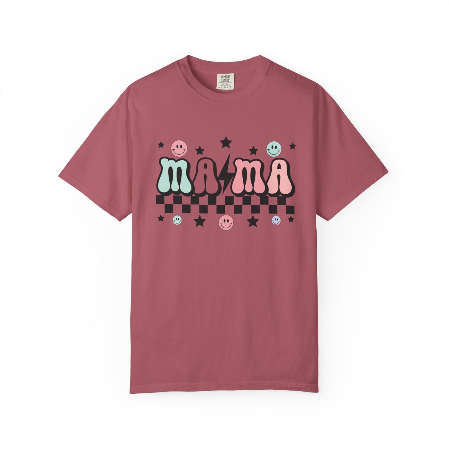 Retro Checkered “mama” Graphic Tee | Unisex Garment-Dyed T-Shirt, Retro Style Tee, Casual Everyday Wear, Fun Summer Top