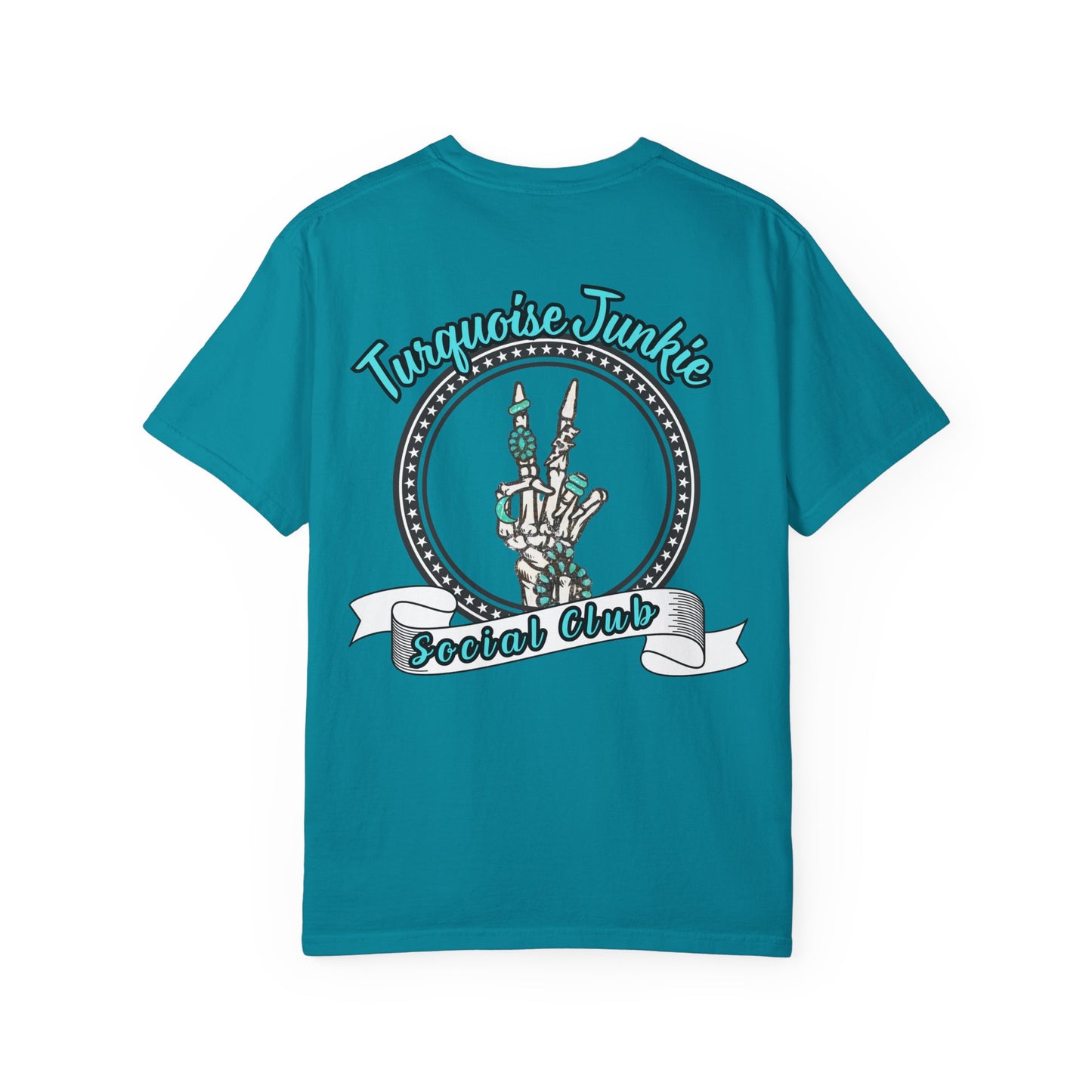 Turquoise Junkie Social Club Tee, Casual Everyday Wear, Fun Summer Top, Turquoise, Turquoise Jewelry, Western