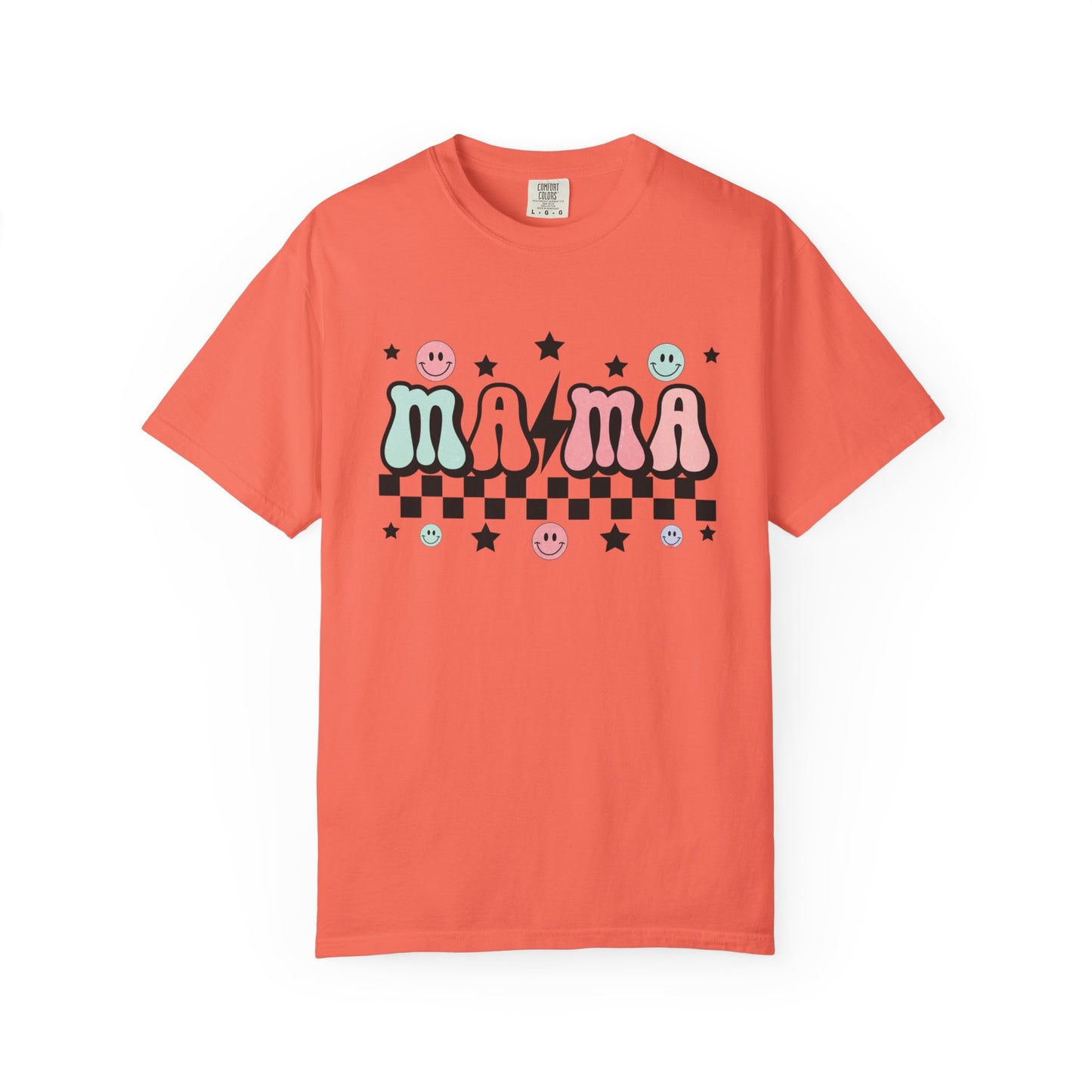 Retro Checkered “mama” Graphic Tee | Unisex Garment-Dyed T-Shirt, Retro Style Tee, Casual Everyday Wear, Fun Summer Top