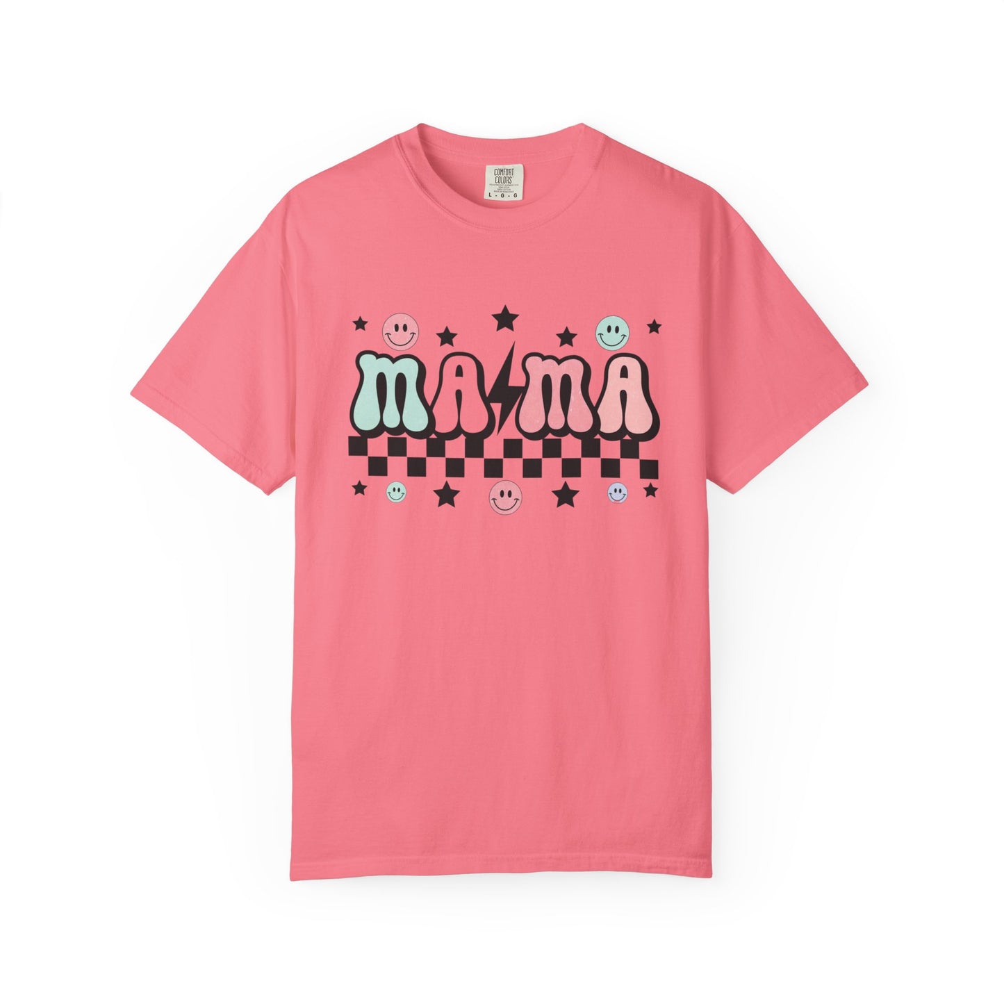 Retro Checkered “mama” Graphic Tee | Unisex Garment-Dyed T-Shirt, Retro Style Tee, Casual Everyday Wear, Fun Summer Top
