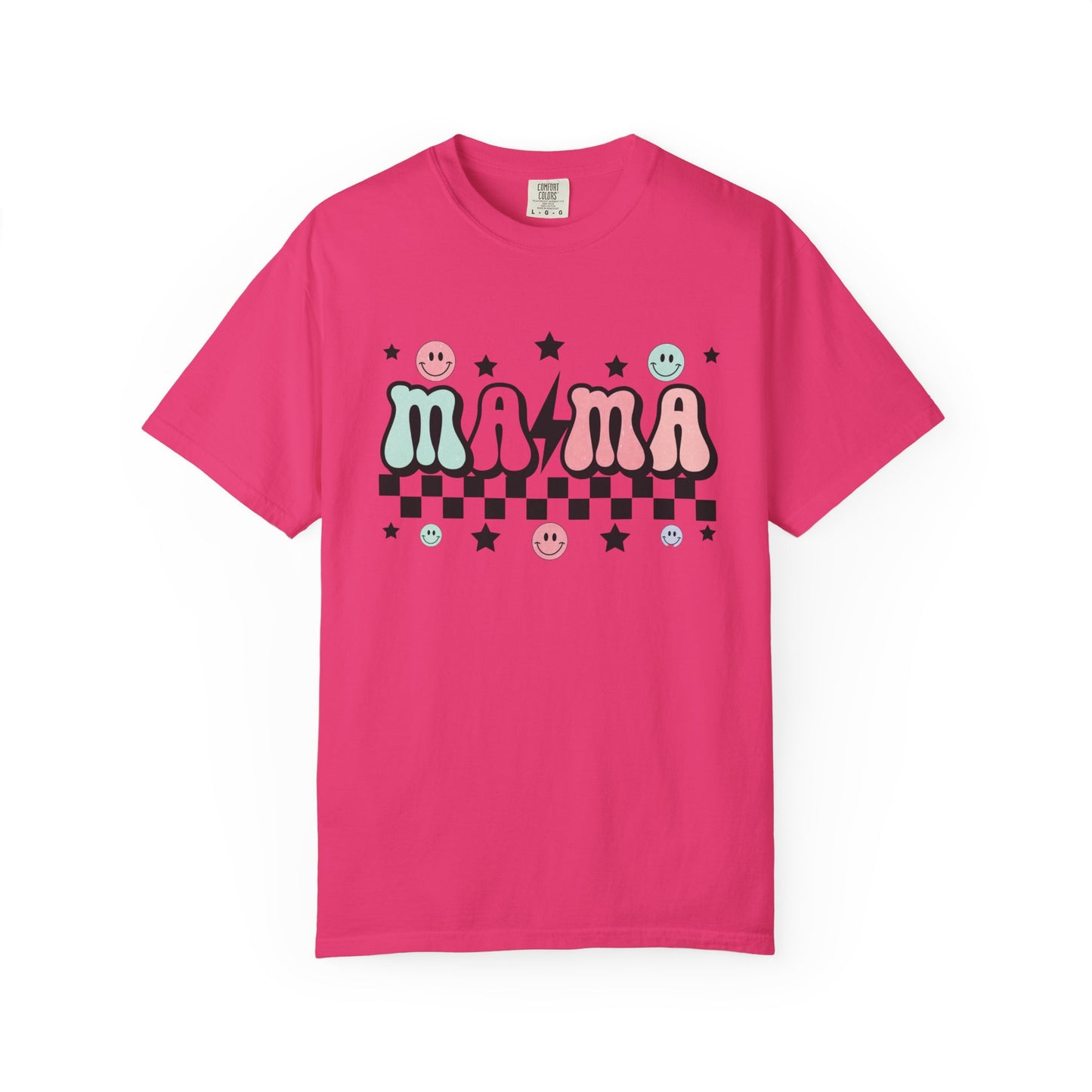 Retro Checkered “mama” Graphic Tee | Unisex Garment-Dyed T-Shirt, Retro Style Tee, Casual Everyday Wear, Fun Summer Top