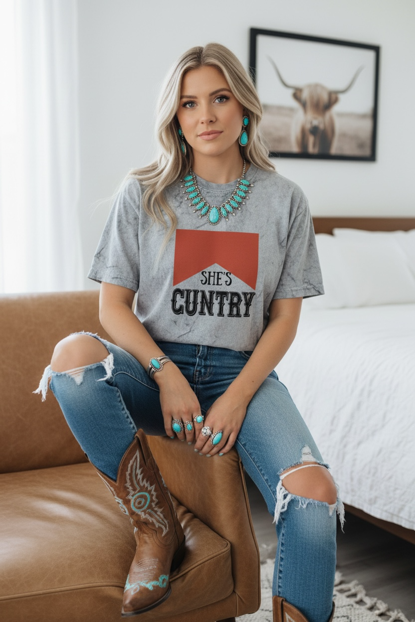 C*ntry Marlboro Logo Tie-Dye T-Shirt – Punchy Western Fashion Tee