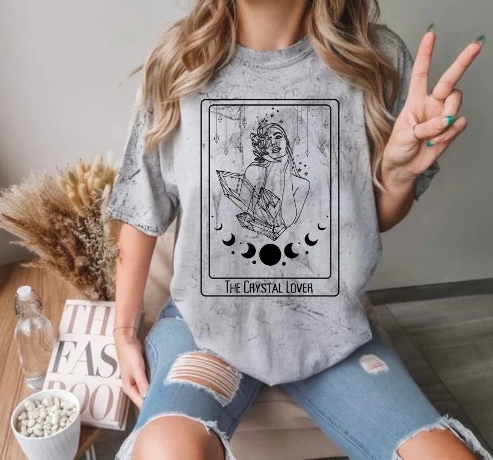 Crystal Lover Tarot Card Tie Dye Tee
