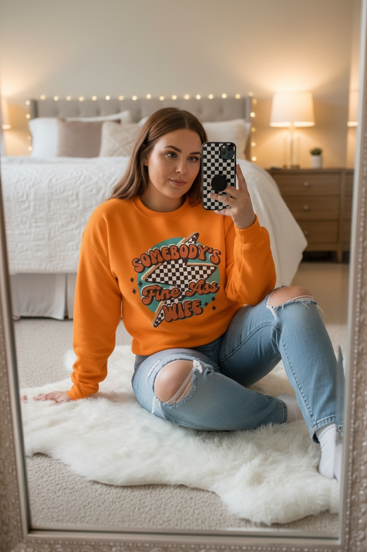 Someone’s fine as* wife Heavy Blend™ Crewneck Sweatshirt